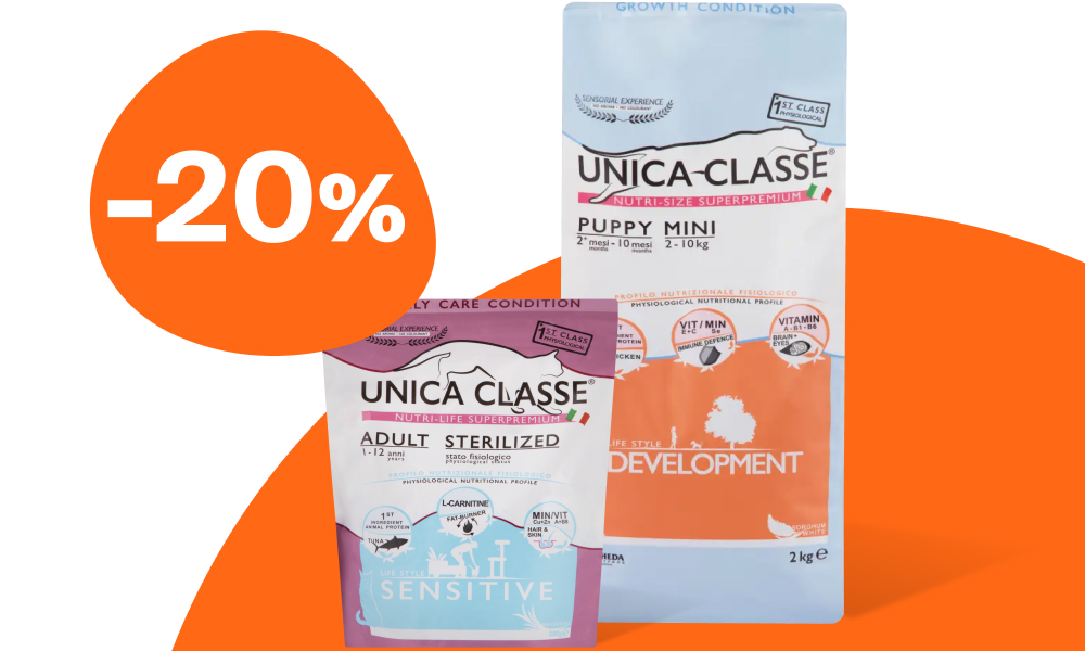 Итальянский корм Unica для ваших любимцев со скидкой 20%